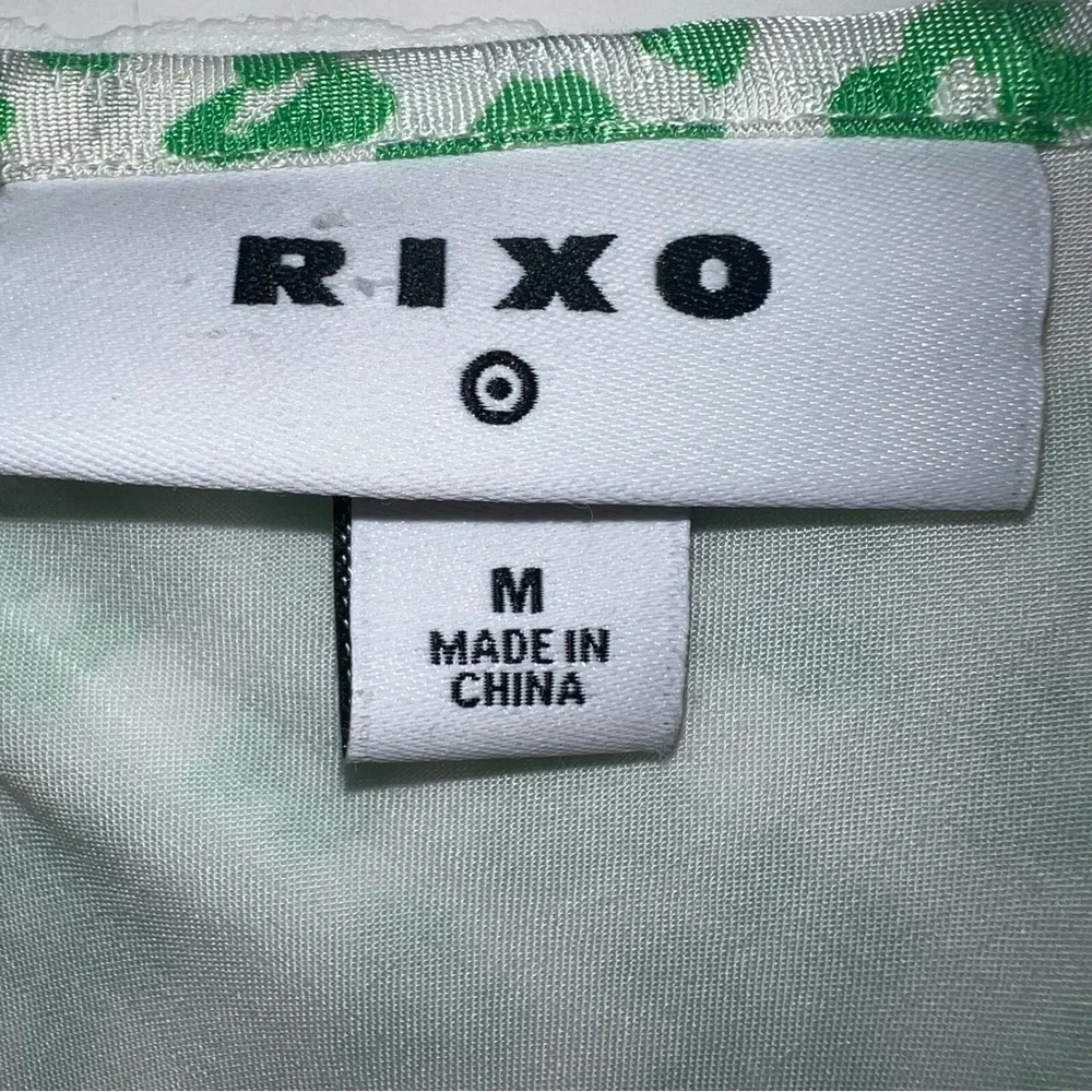 RIXO Target Green Leopard Print Ruffle Romantic Boho Midi Slip Dress Size M